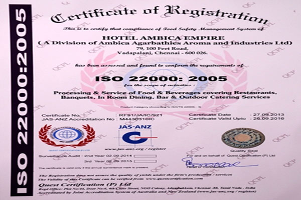 HACCP Fertification (ISO 22000:2005)  